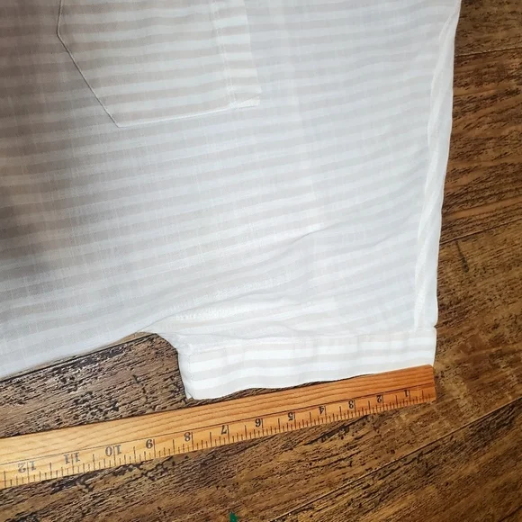 Madewell white- Beige button down short sleeve white shirt Size XL Cotton - Picture 5 of 11